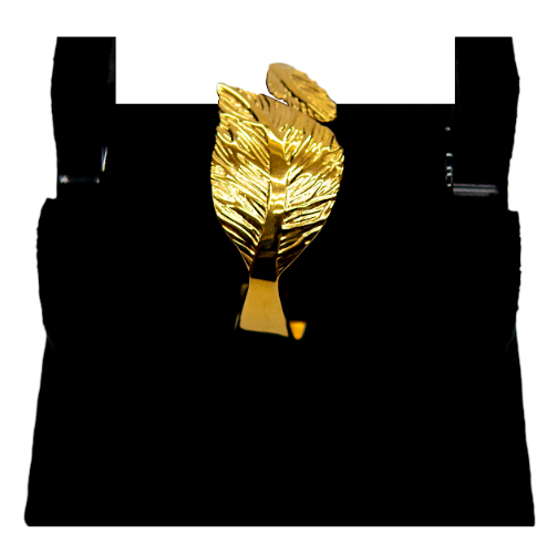 Gold Leaf Design Open Bracelet for Women